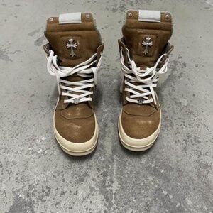 Chesnut Rick Owen chrome heart geobasket sneaker